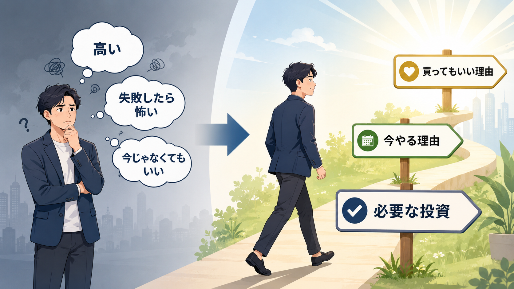 コピーライティングにおける正当化として買ってもいい理由を用意する購買心理のアイキャッチ画像